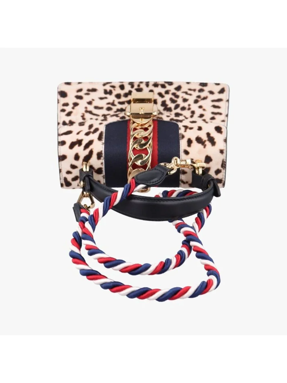 Gucci Sylvie Multicolor Calf Hair Shoulder Bag